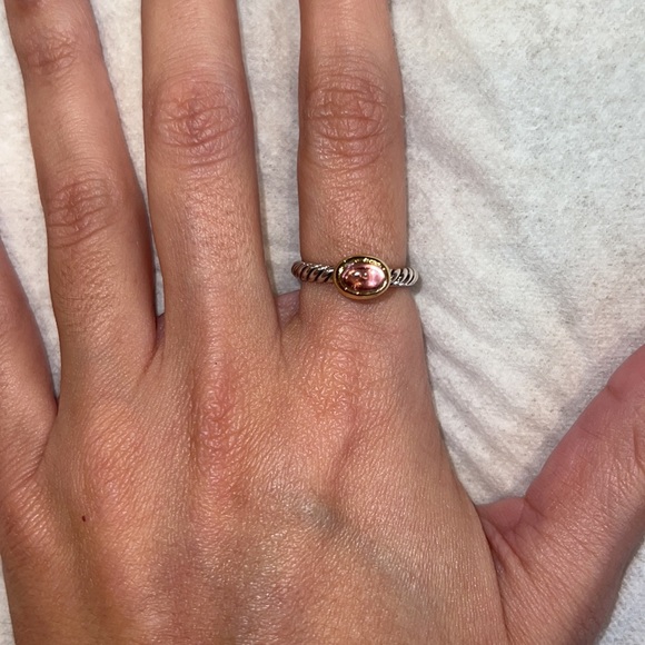 David Yurman Vintage Gold and Sterling Silver Pink Tourmaline ring, size 6 - Picture 10 of 11